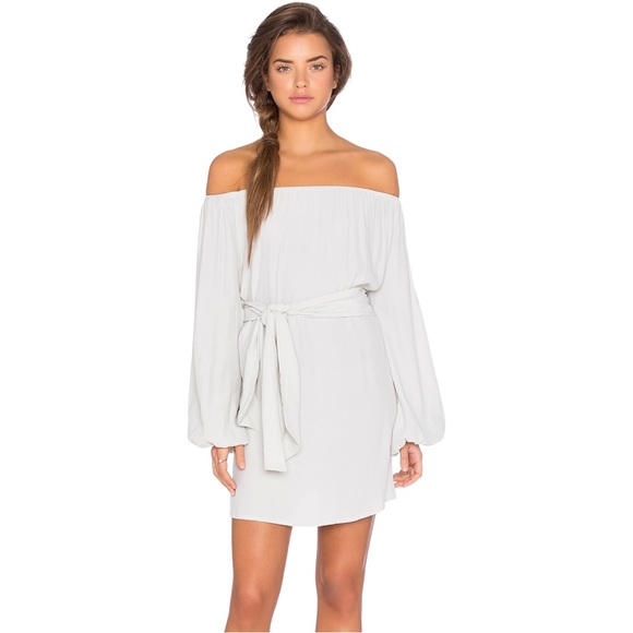 MLM Moss Green Dash Off Shoulder Long Sleeve Tie Waist Dress XS - Picture 6 of 12